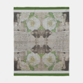 Luxus Moderne Vintage Rose Fleecedecke (Vorderseite)