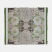Luxus Moderne Vintage Rose Fleecedecke (Vorderseite (Horizontal))