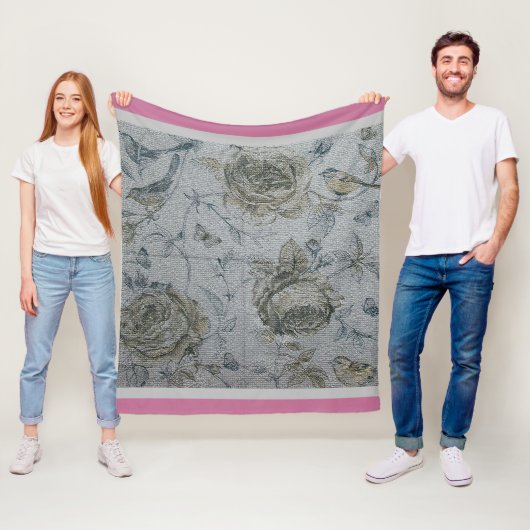 Luxus Moderne Vintage Rose Fleecedecke (Beispiel)