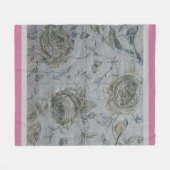 Luxus Moderne Vintage Rose Fleecedecke (Vorderseite (Horizontal))