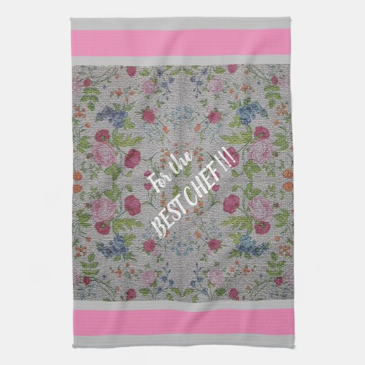 Luxus Moderne Vintage Rose Geschirrtuch (Vertikal)