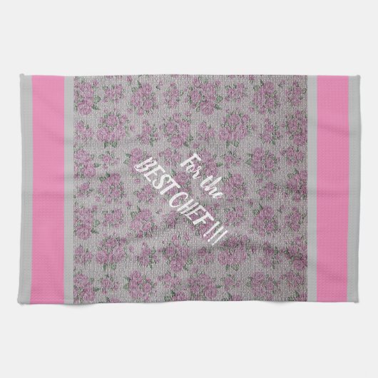 Luxus Moderne Vintage Rose Geschirrtuch (Horizontal)