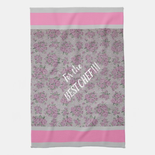 Luxus Moderne Vintage Rose Geschirrtuch (Vertikal)