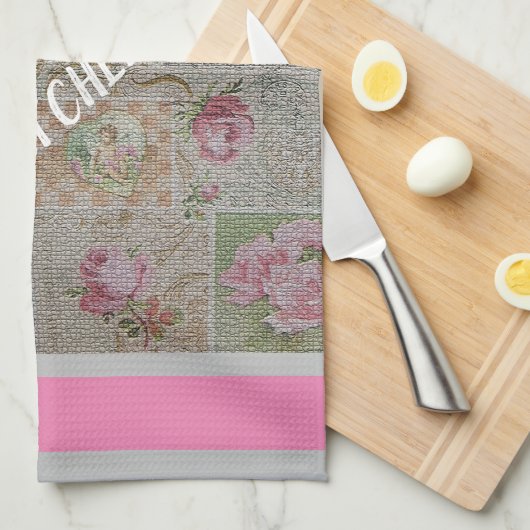 Luxus Moderne Vintage Rose Geschirrtuch (Viertel Falte)