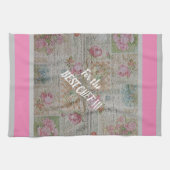 Luxus Moderne Vintage Rose Geschirrtuch (Horizontal)