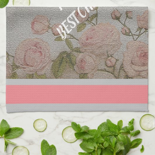 Luxus Moderne Vintage Rose Geschirrtuch (Gefaltet)