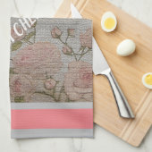 Luxus Moderne Vintage Rose Geschirrtuch (Viertel Falte)