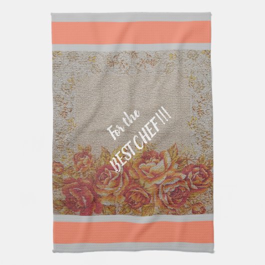 Luxus Moderne Vintage Rose Geschirrtuch (Vertikal)