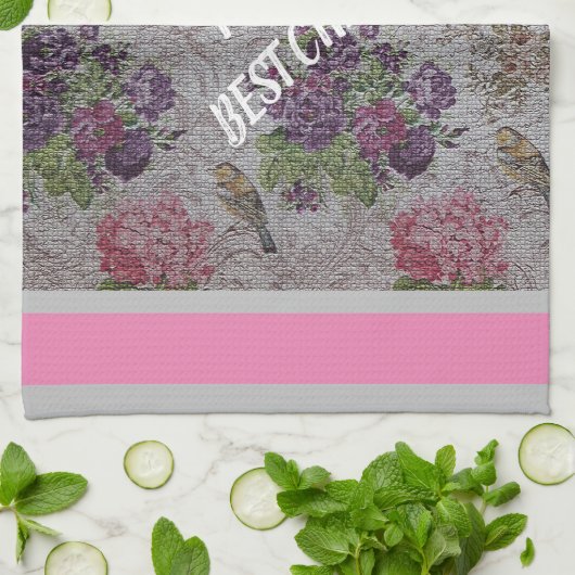 Luxus Moderne Vintage Rose Geschirrtuch (Gefaltet)