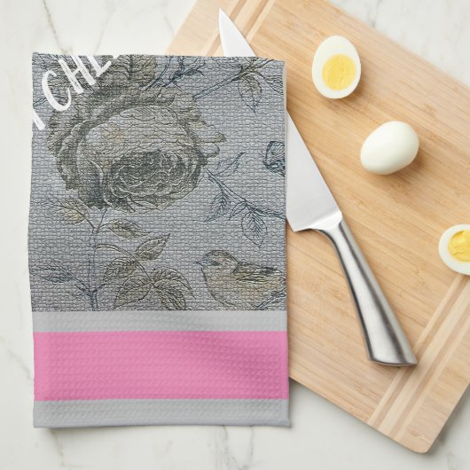 Luxus Moderne Vintage Rose Geschirrtuch (Viertel Falte)