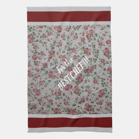 Luxus Moderne Vintage Rose Geschirrtuch (Vertikal)