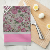 Luxus Moderne Vintage Rose Geschirrtuch (Viertel Falte)