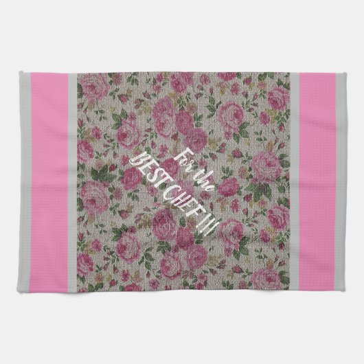 Luxus Moderne Vintage Rose Geschirrtuch (Horizontal)