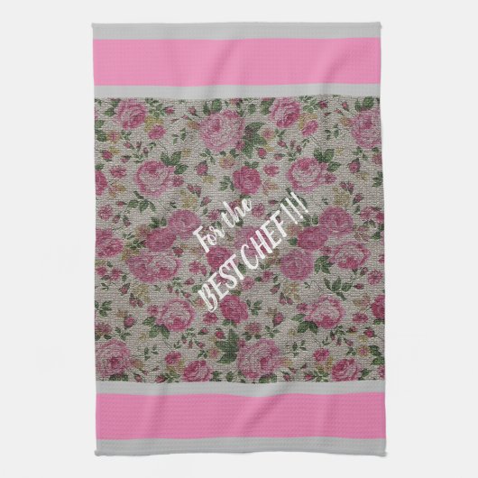 Luxus Moderne Vintage Rose Geschirrtuch (Vertikal)