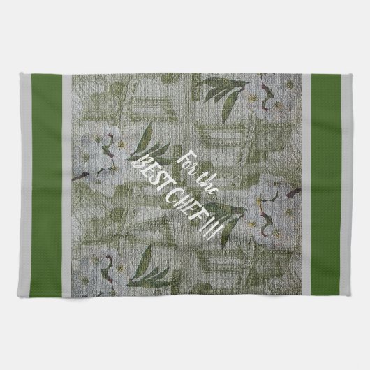 Luxus Moderne Vintage Rose Geschirrtuch (Horizontal)