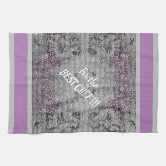 Luxus Moderne Vintage Rose Geschirrtuch (Horizontal)