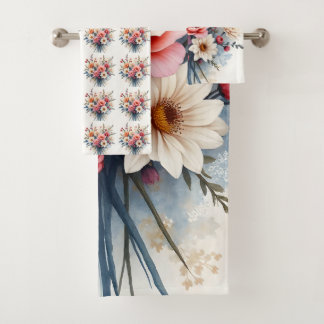 Luxus Moderne Wildblumen Schöne Kollektion Badhandtuch Set