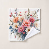 Luxus Moderne Wildblumen Schöne Kollektion Badhandtuch Set (Waschlappen)