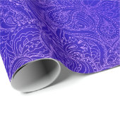Luxus Moderner Blauer Blauer Blütenschmetterling Geschenkpapier (Rolleneckpunkt)