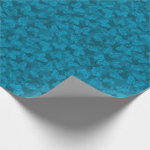 Luxus Moderner Blauer Blauer Blütenschmetterling Geschenkpapier (Ecke)
