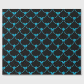 Luxus Moderner Blauer Blauer Blütenschmetterling Geschenkpapier (Flach)