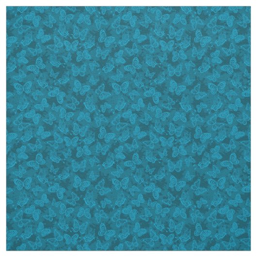 Luxus Moderner Blauer Blauer Blütenschmetterling Stoff (Muster)