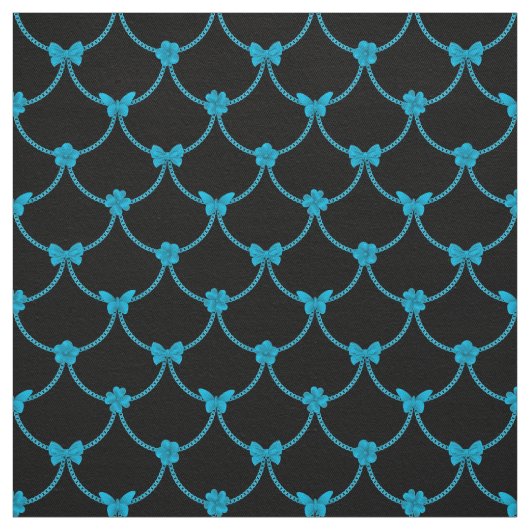 Luxus Moderner Blauer Blauer Blütenschmetterling Stoff (Muster)