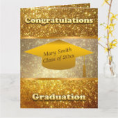 Luxus Moderner Gold-Glitzer Karte (Gelbe Blume)