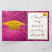 Luxus Moderner Pink-Glitzer Karte (Innenseite)