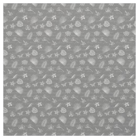 Luxus Moderner Tropischer Silberschmetterling Stoff (Muster)