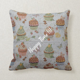 Luxus moderner Vintage-Blumenkuchen Kissen