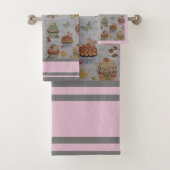 Luxus Moderner Vintager Blumenkuchen Badhandtuch Set (Insitu)