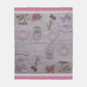 Luxus Moderner Vintager Blumenkuchen Fleecedecke (Vorderseite)