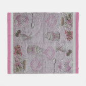 Luxus Moderner Vintager Blumenkuchen Fleecedecke (Vorderseite (Horizontal))