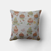 Luxus Moderner Vintager Blumenkuchen Kissen (Rückseite)