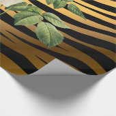Luxus Modernes Black Gold Rose Tigar Geschenkpapier (Ecke)