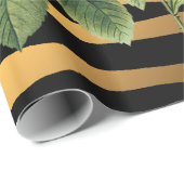 Luxus Modernes Black Gold Rose Tigar Geschenkpapier (Rolleneckpunkt)