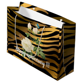 Luxus Modernes Black Gold Rose Tigar Große Geschenktüte