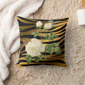 Luxus Modernes Black Gold Rose Tigar Kissen (Decke)