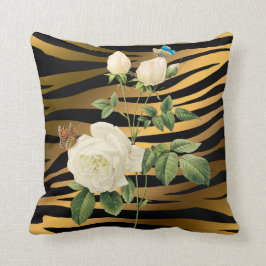 Luxus Modernes Black Gold Rose Tigar Kissen