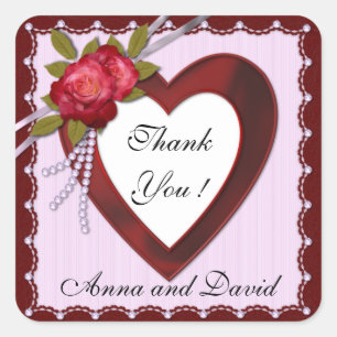 Luxus modernes Burgund Fügen Sie Ihren Text hinzu Quadratischer Aufkleber