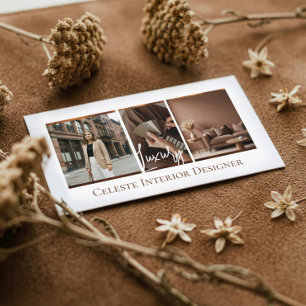 Luxus modernes elegantes Foto-Layout Interior Desi Visitenkarte