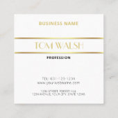 Luxus Modernes Elegantes Gold Mit Monogramm Square Quadratische Visitenkarte (Rückseite)