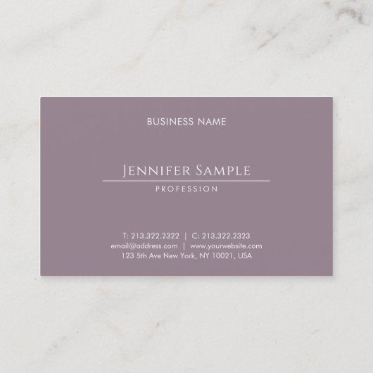 Luxus Modernes Elegantes Salon Einfach Schlicht Tr Visitenkarte (Rückseite)