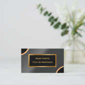 Luxus Modernes Gold Black Beruflich Visitenkarte (Stehend Vorderseite)