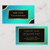 Luxus Modernes Gold Blue Beruflich Visitenkarte (Vorne/Hinten)