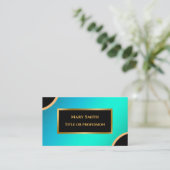 Luxus Modernes Gold Blue Beruflich Visitenkarte (Stehend Vorderseite)