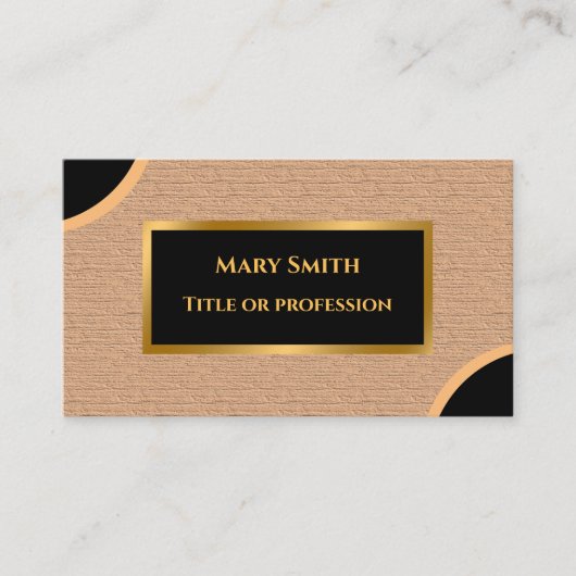 Luxus Modernes Gold Brown Visitenkarte (Vorderseite)