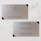 Luxus Modernes Gold Silber Elegantes Monogramm Visitenkarte (Vorne/Hinten)