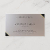 Luxus Modernes Gold Silber Elegantes Monogramm Visitenkarte (Rückseite)